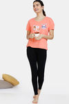 Zivame Bugs Bunny Knit Cotton Top - Coral Quartz — thumbnail 4